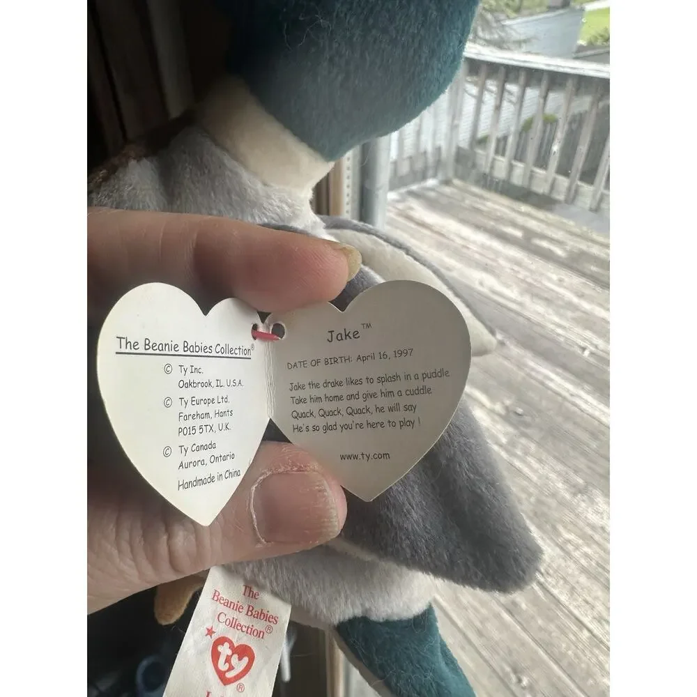 Ty Beanie Baby Jake The Duck - Rare! 🔥Mismatch Tags For Dates And Korean Stamp